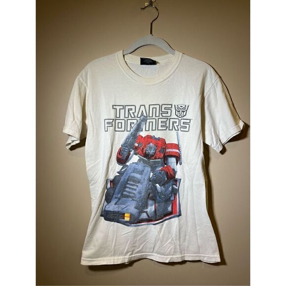 Transformers Optimus‎ Prime Hasbro Y2k Shirt Size S Used Steve And Barry’s Tan - Picture 1 of 3